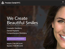 Tablet Screenshot of precisiondentalnyc.com